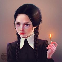 Wednesday Addams Painting at PaintingValley.com | Explore collection of ...