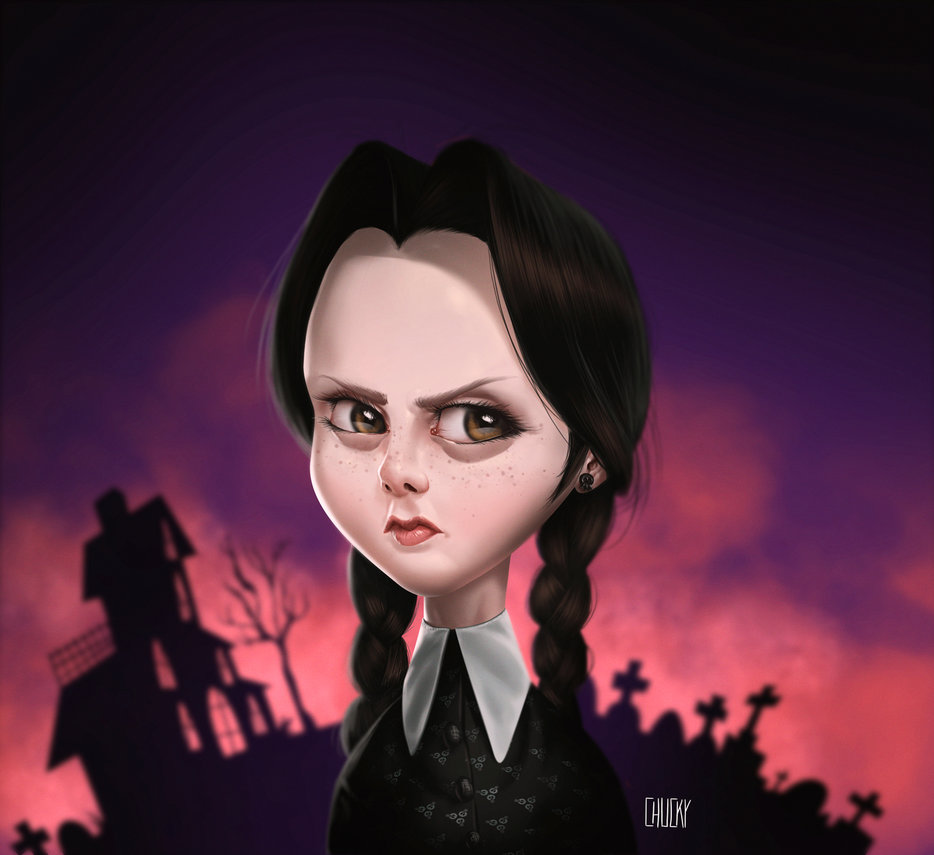 Wednesday Addams Painting at PaintingValley.com | Explore collection of ...