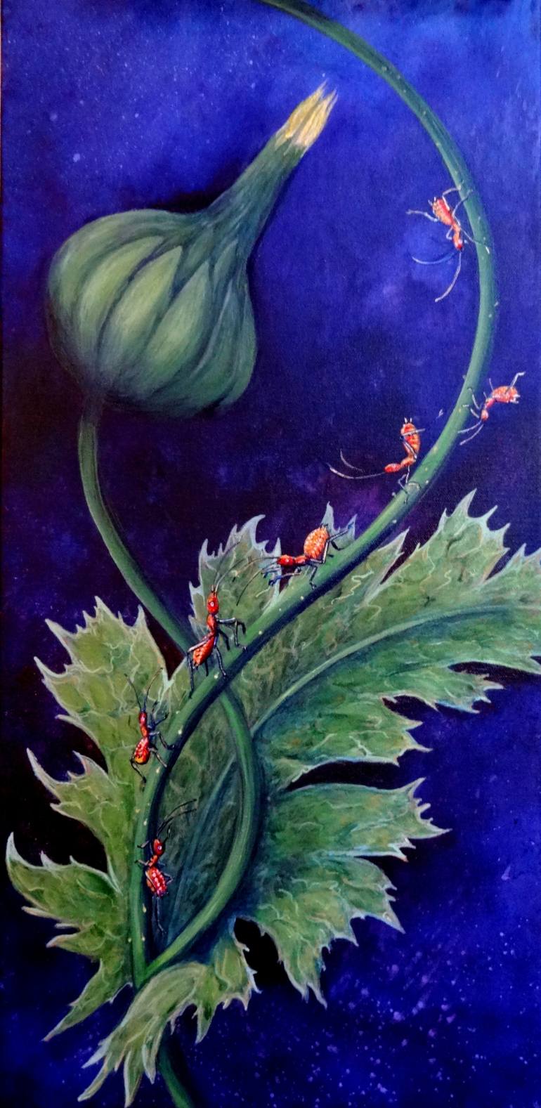 770x1577 Saatchi Art Dancing On A Weed Painting By Elizabeth Criss - Weed Painting