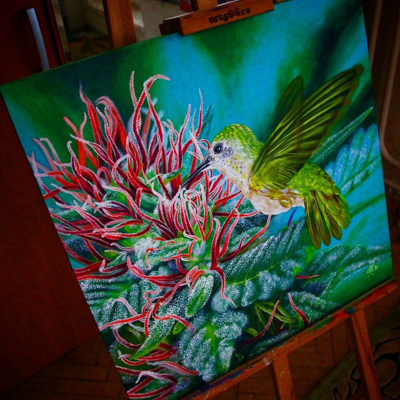 800x800 Weed Colibri By Nikasamarina - Weed Painting