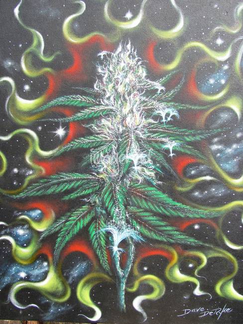 488x650 Fantasy Marijuana Bud By Davederykeartwork - Weed Painting.