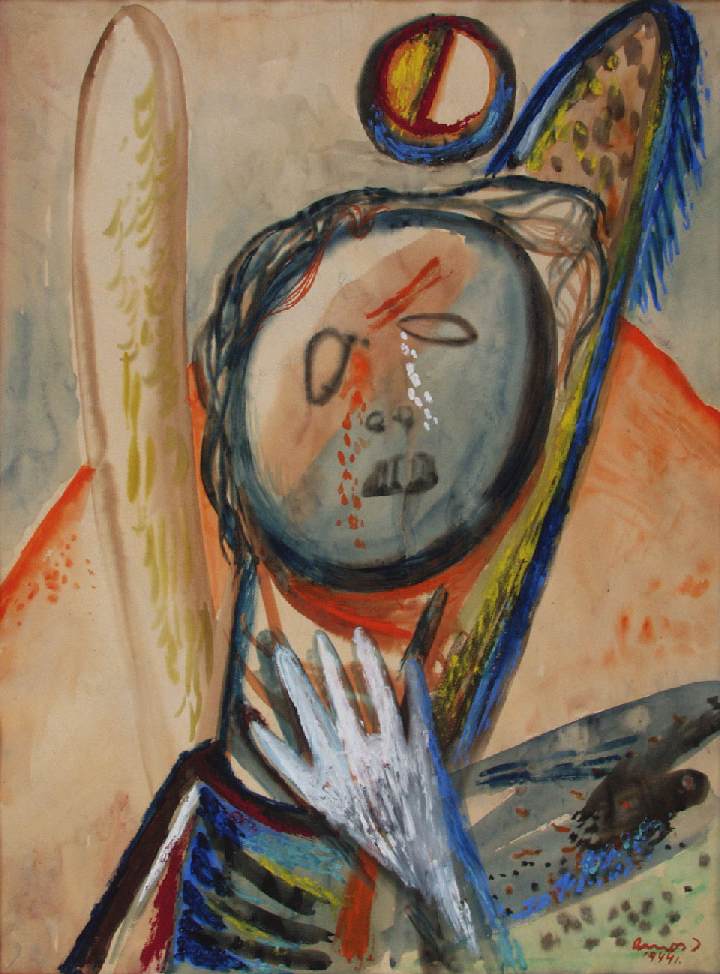 720x974 Weeping Angel 1941 Painting Imre Amos Oil Paintings - Weeping Angel Painting