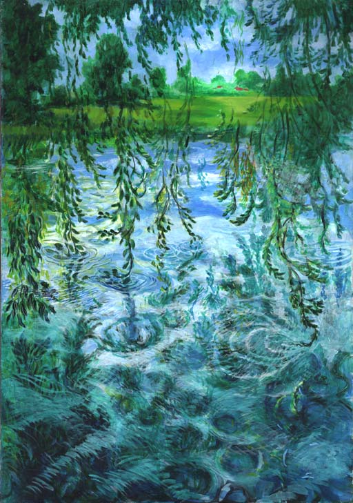 512x729 Picture Showing New Technique In Painting Looking Through Branches - Weeping Willow Tree Painting