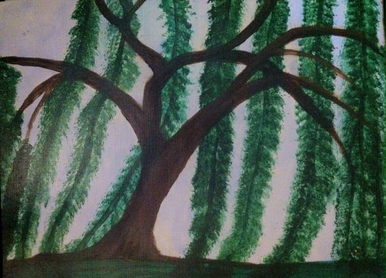 770x556 Saatchi Art Weeping Willow Tree Painting By Kay's Fine Art - Weeping Willow Tree Painting