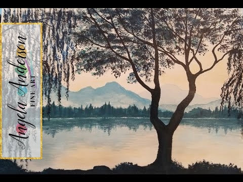480x360 Weeping Willow Acrylic Painting Tutorial How To Paint Trees - Weeping Willow Tree Painting
