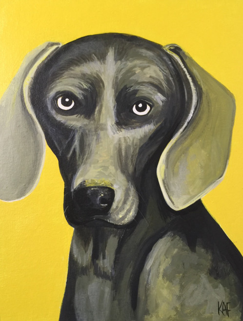 498x659 Morning Weimaraner Painting - Weimaraner Painting