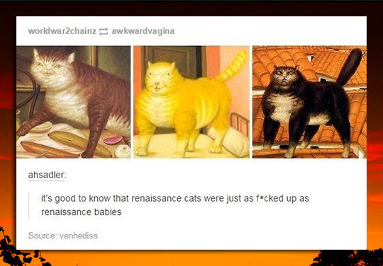 540x376 What Was The Deal Back Then - Weird Cat Painting