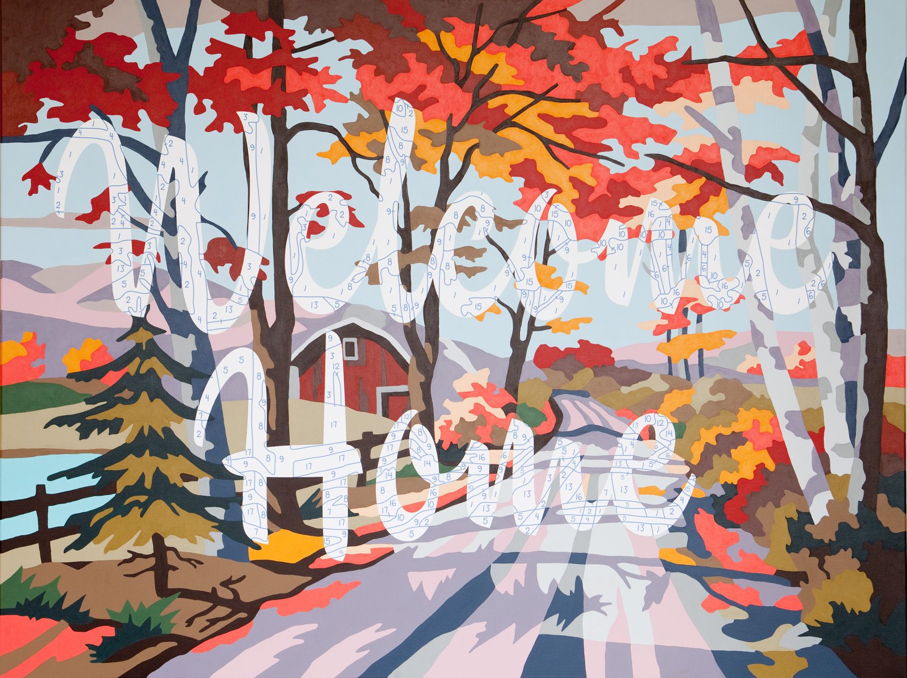 1823x1363 Welcome Home, 48 X 64, Archival Pigment, House Paint On Canvas - Welcome Home Painting