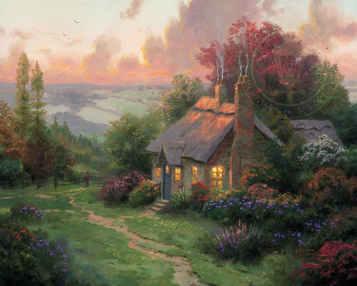 1200x960 Welcome Home The Thomas Kinkade Company - Welcome Home Painting