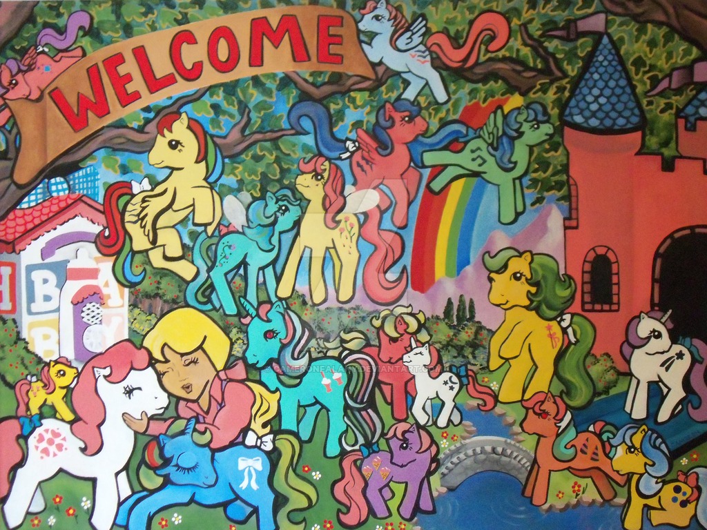 1024x768 My Little Pony Welcome Megan Painting G1 By Cameronfalany - Welcome Painting