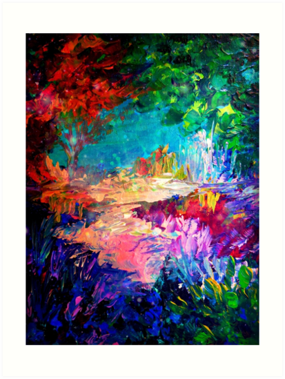 413x549 Welcome To Utopia Bold Rainbow Multicolor Abstract Painting Forest - Welcome Painting