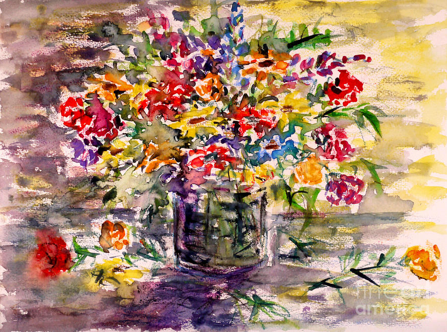 900x668 Welcome Back Bouquet Painting By Almo M - Welcome Painting