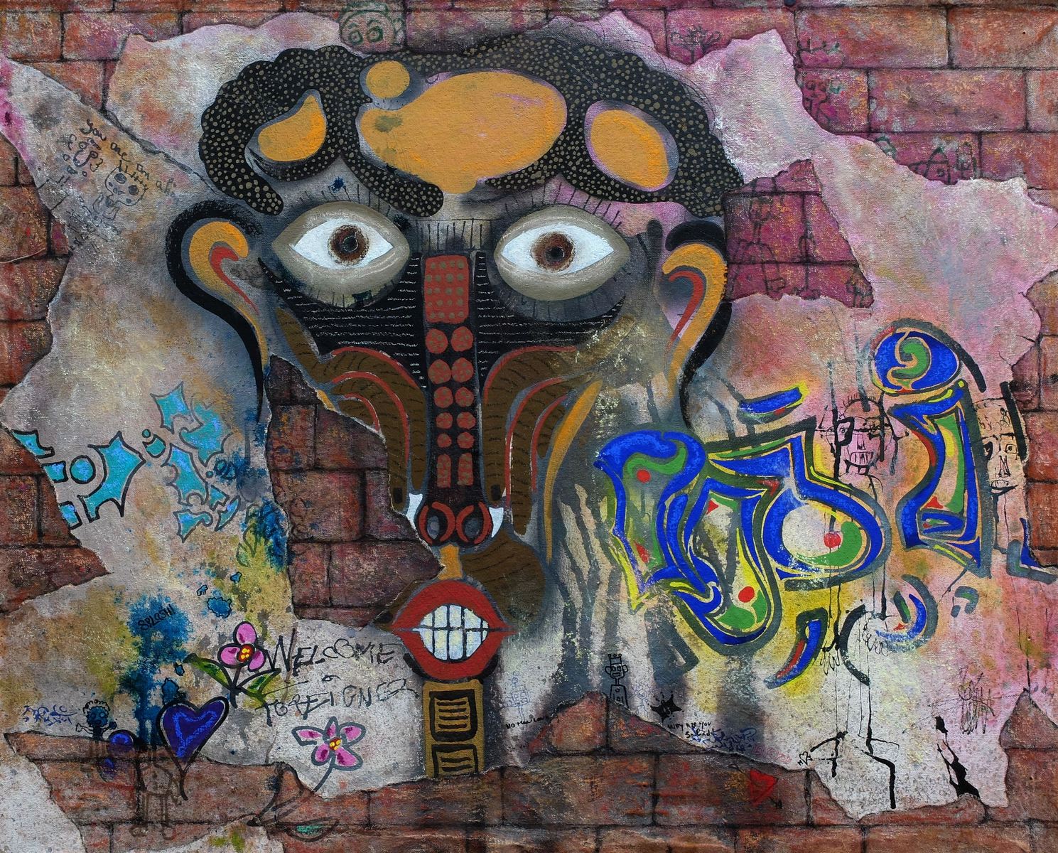 1489x1200 Welcome Foreigner Thierry Virton Street Art And Graffiti Painting - Welcome Painting