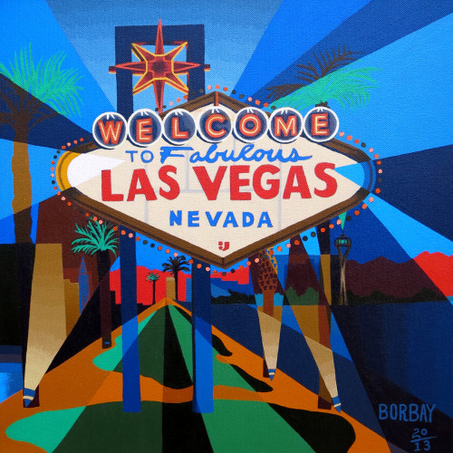 500x500 Welcome To Las Vegas Sign Painting 2013 Borbay - Welcome Painting