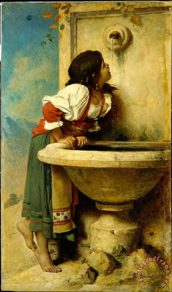 567x960 Leon Bonnat Roman Girl - Well Painting