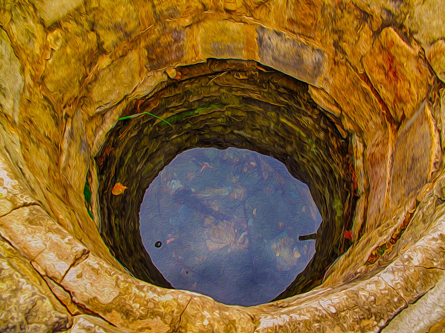 900x675 Old Fashioned Well Abstract Painting By Omaste Witkowski - Well Painting