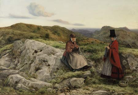 450x312 Welsh Landscape With Two Women Knitting Art Collections Online - Welsh Painting
