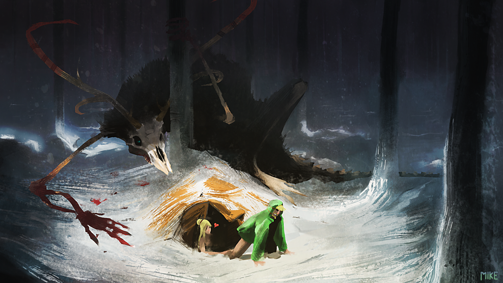 1024x576 Wendigo By Mikejordana - Wendigo Painting