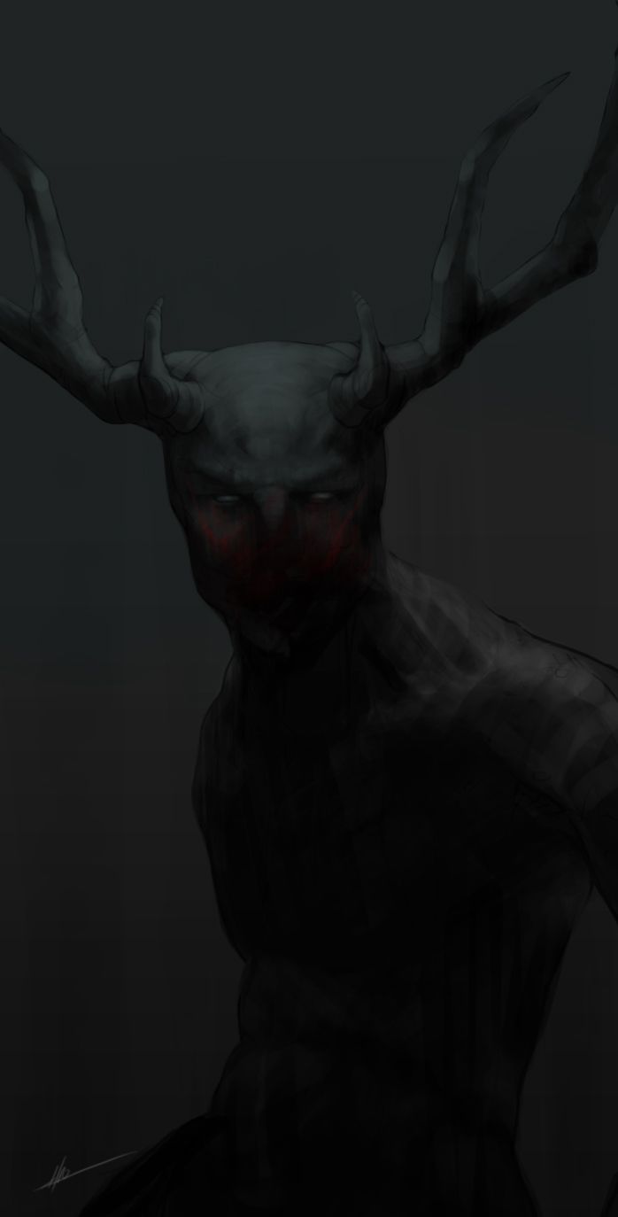 698x1374 Hyrenee Finished Wendigo Painting It's A Little Dark Because I - Wendigo Painting