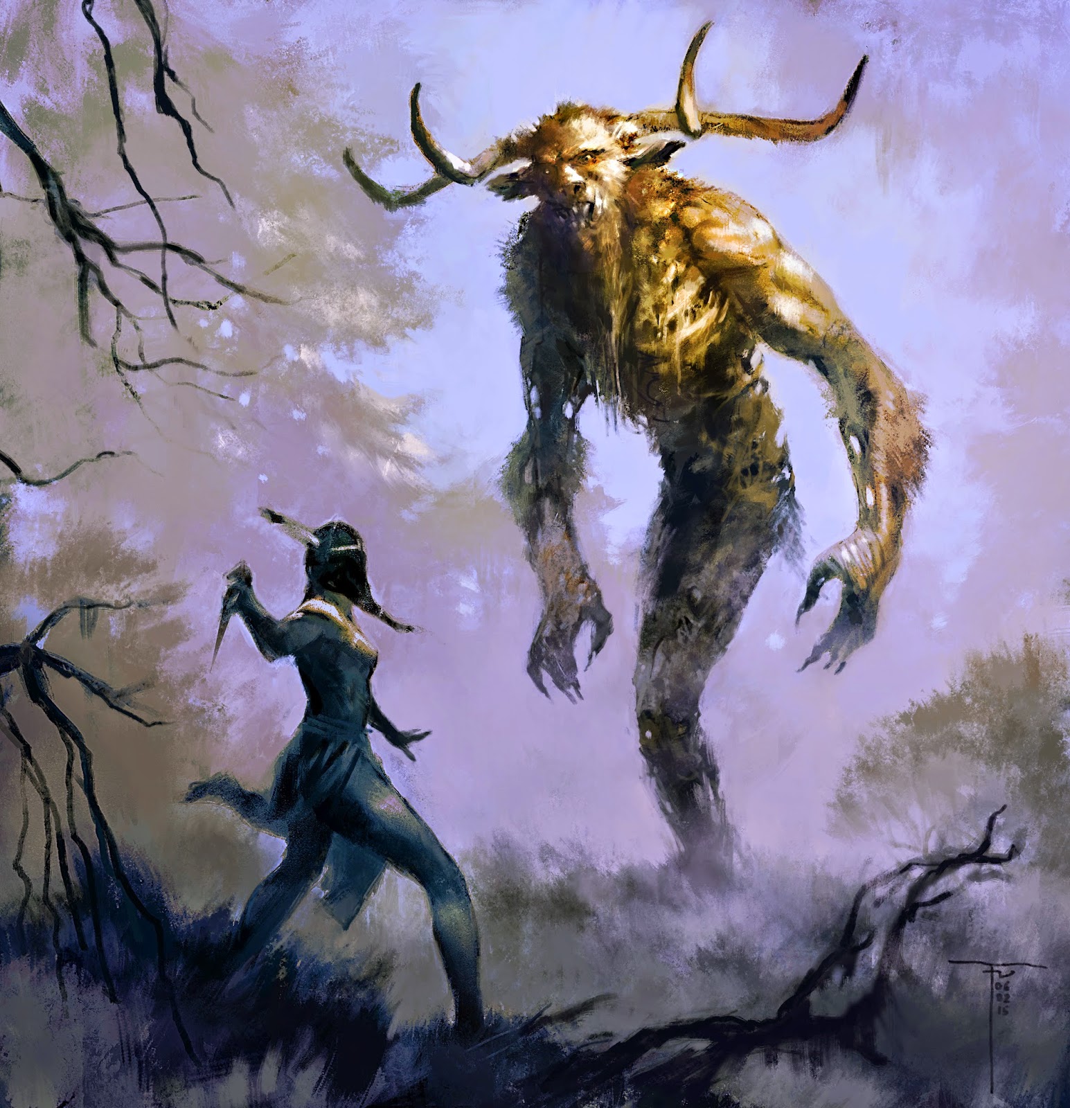 1545x1600 Frank Victoria's Art Blog Iroquois And Wendigo - Wendigo Painting