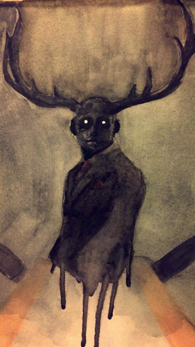 670x1191 Hannibal Painting Detail Wendigo By Chordata1 - Wendigo Painting