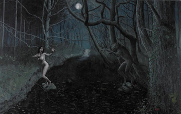 360x228 Woman Surprised By A Werewolf', Stuart Pearson Wright - Werewolf Painting