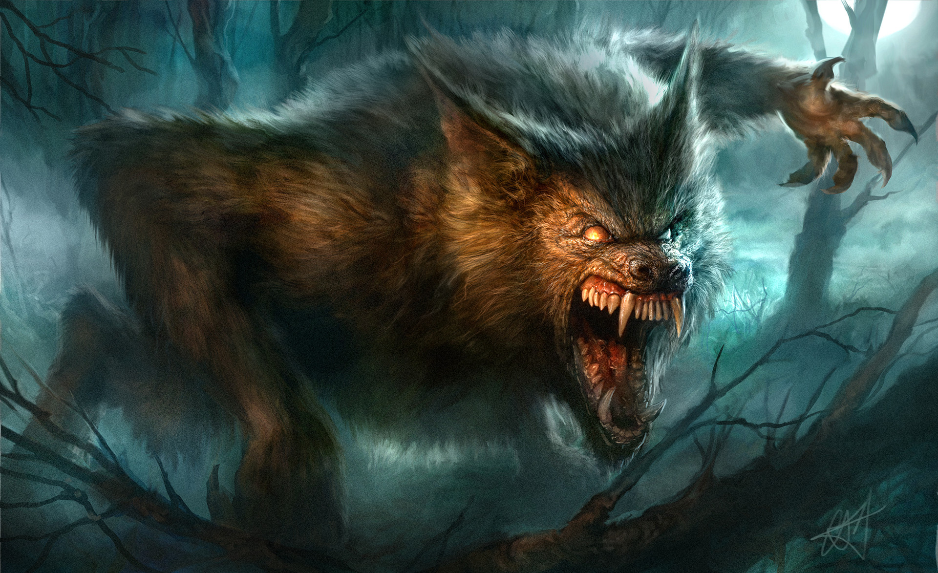 1920x1173 Artstation - Werewolf Painting