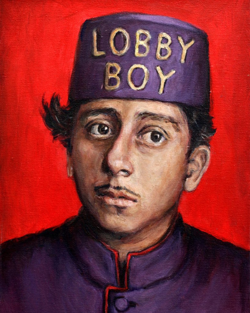 819x1024 Lobby Boy - Wes Anderson Painting