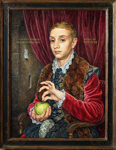 466x600 Michael Taylor's Painting Boy With Apple To Play A Central Role - Wes Anderson Painting