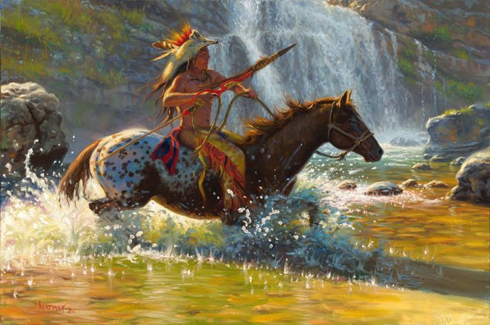 690x458 Western Art Prints Thunder River From Painter Mark Keathley - Western Art Painting