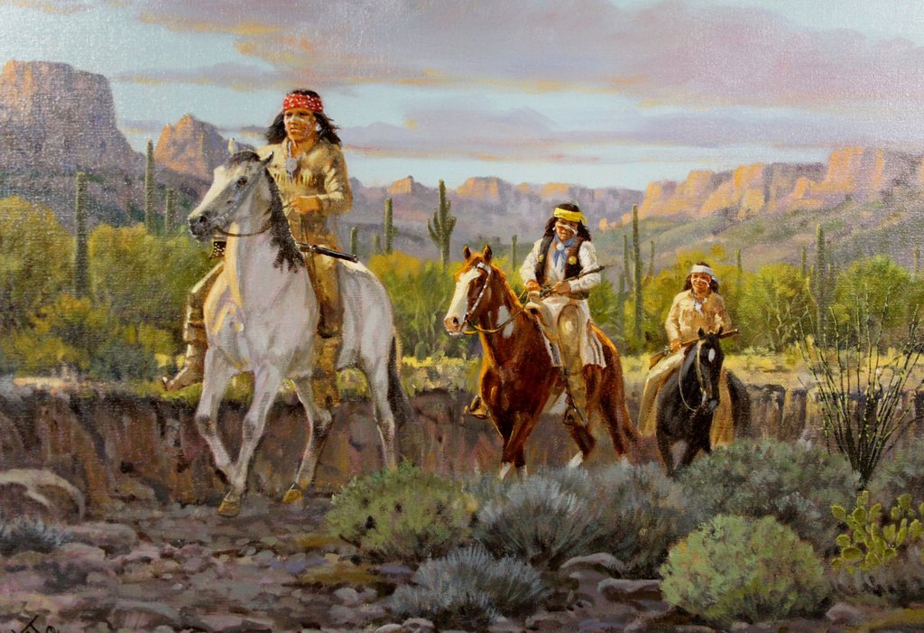 1024x701 Western Artist, Ron Stewart Oil Painting, Evening Trouble, - Western Art Painting