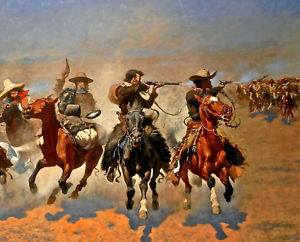 300x242 Western Cowboy Painting Dash For The Timber Remington 8x10 Fine - Western Cowboy Painting