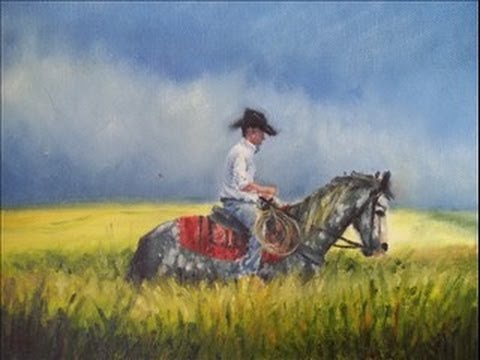480x360 Time Lapse Western Cowboy Oil Painting Lesson - Western Cowboy Painting