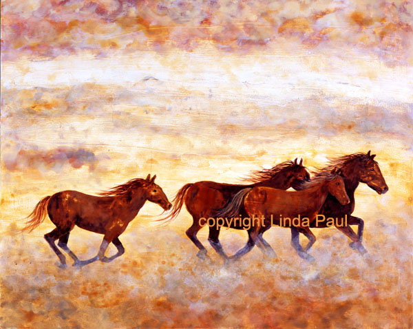 600x478 Horse Art Prints On Canvas - Western Horse Painting