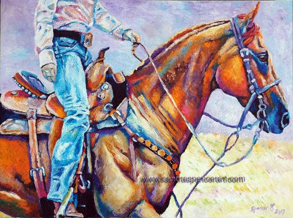 570x425 Original Cowgirl Oil Painting 18x24 Western Horse Art Horse Art - Western Horse Painting