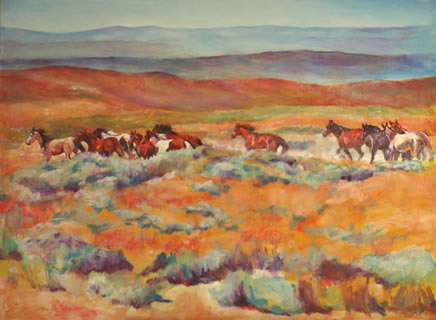 436x320 Western Horse Gallery - Western Horse Painting