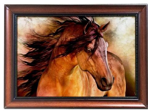 480x360 Western Horse Metal Amp Wood Framed Art Wild West Living - Western Horse Painting