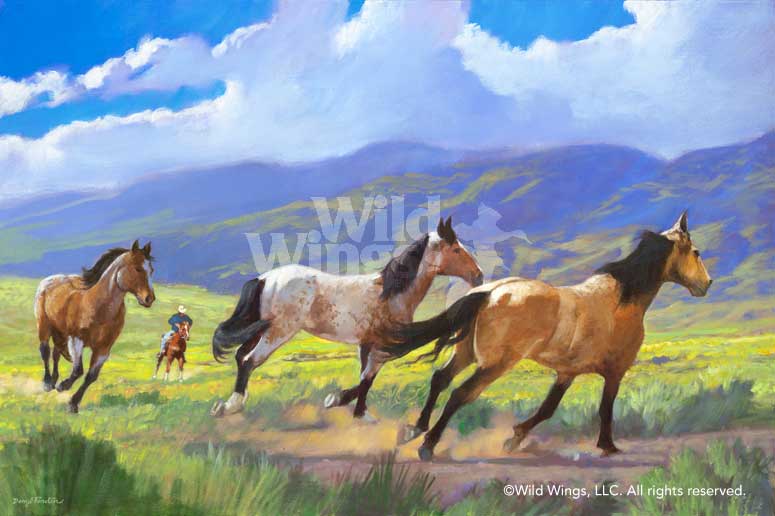 775x516 Western Painting Trio Wild Horses By Daryl Poulin Wild Wings - Western Horse Painting