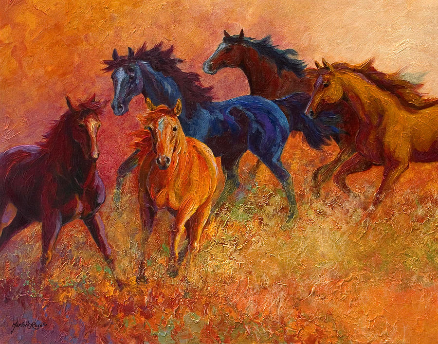 900x707 Free Range - Western Horse Painting