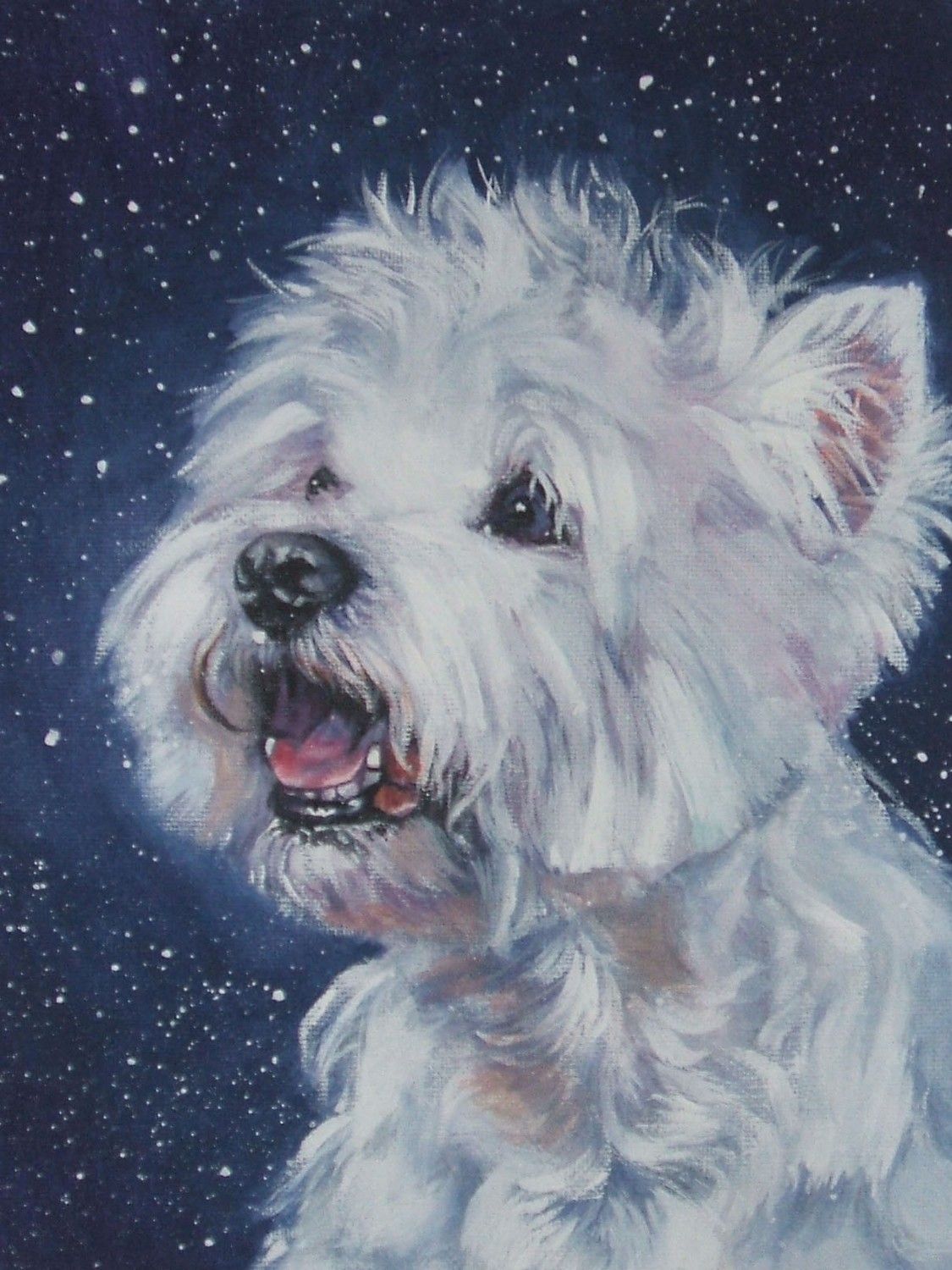 1125x1500 West Highland Terrier Westie Dog Art Print Canvas Print - Westie Painting
