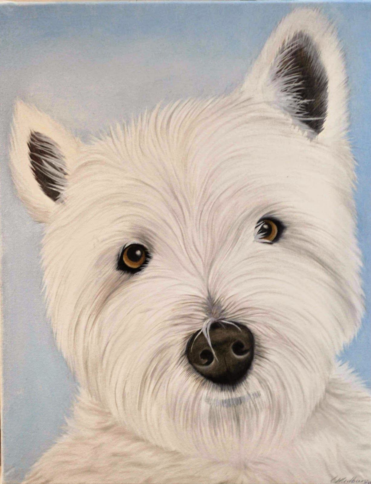 1227x1600 Westie (Westy) Portraits And Paintings Pet Portraits Dorset Uk - Westie Painting