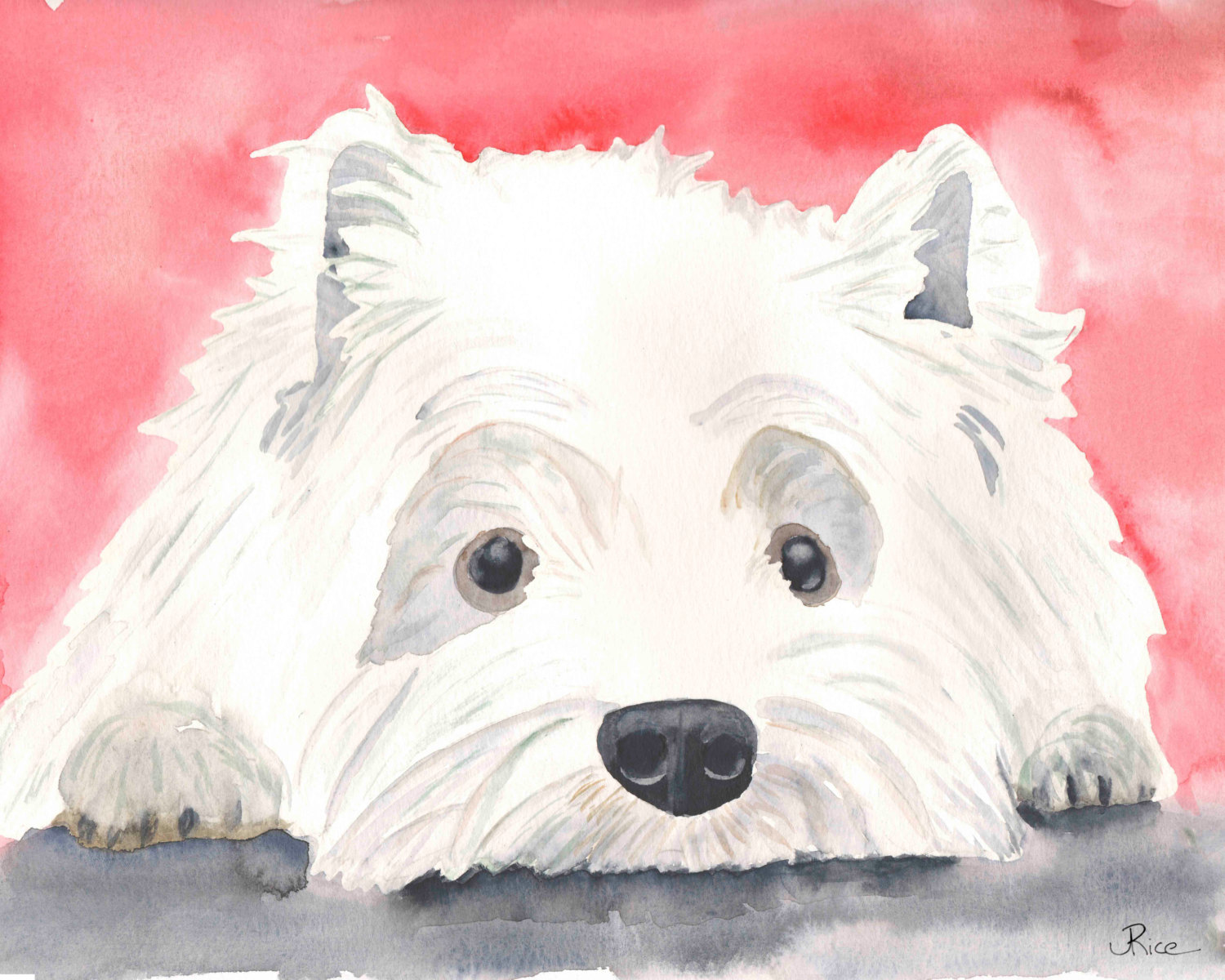 1500x1200 Westie Painting Westie Watercolor West Highland Terrier Dog - Westie Painting
