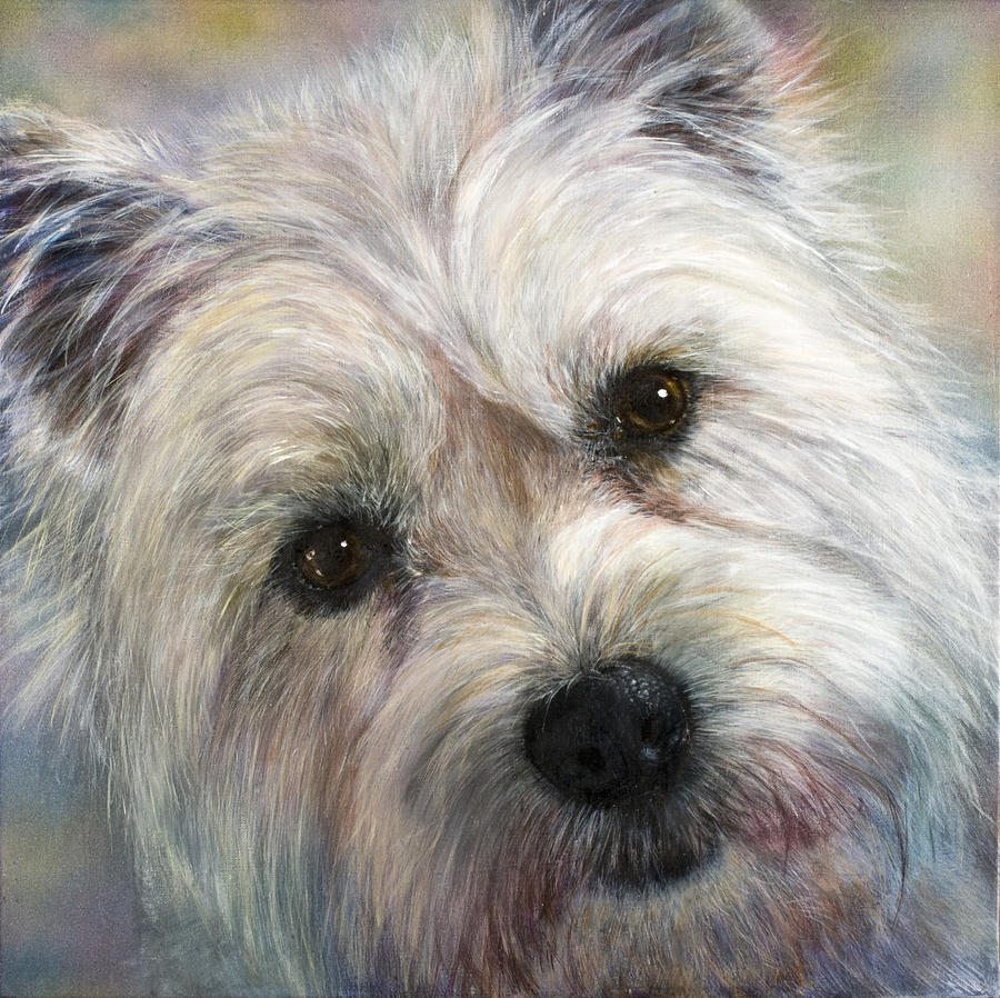 900x898 Westie Painting By Linnell Esler - Westie Painting