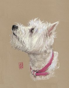 236x300 Westie Profile Painting By Debra Jones - Westie Painting