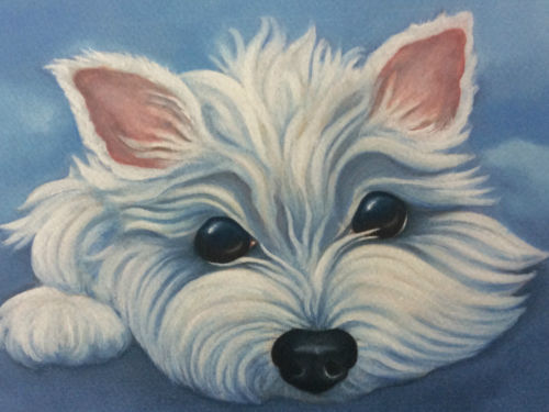 500x375 West Highland Terrier Westie Painting Fine Art Print By Artist - Westie Painting