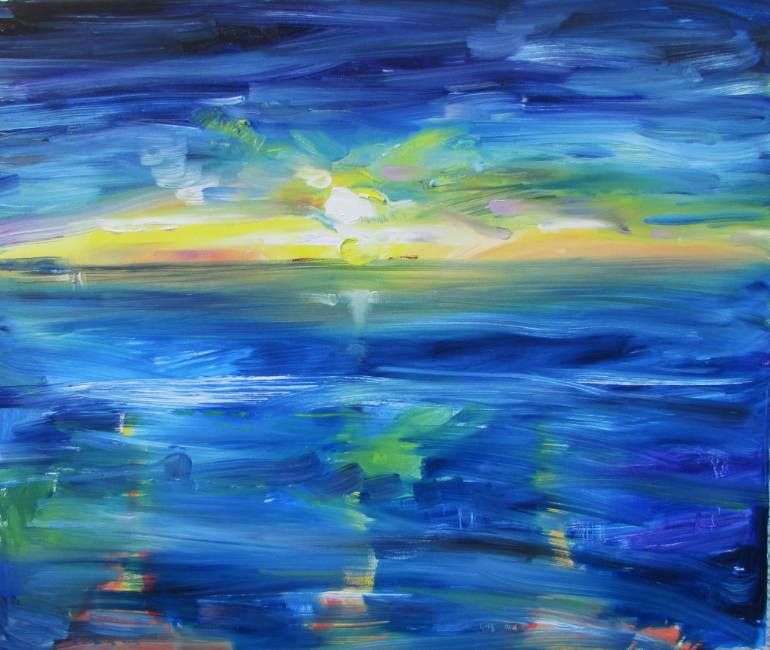 770x650 Saatchi Art Sunset - Westward Ho Painting