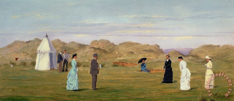960x415 Francis Powell Hopkins Ladies Match At Westward Ho Painting - Westward Ho Painting