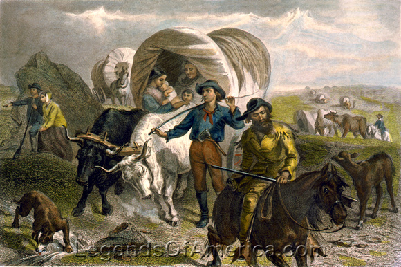 580x386 Legends Of America Photo Prints Westward Ho Emigrants Crossing - Westward Ho Painting