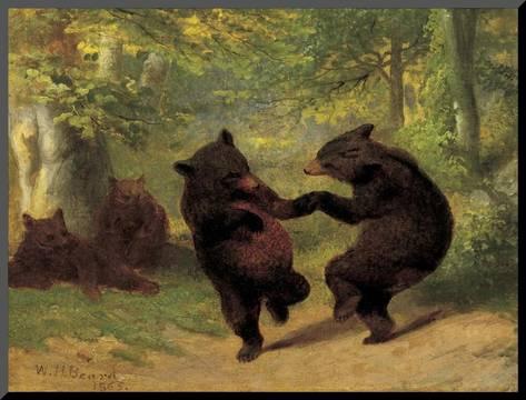 473x360 Dancing Bears Mounted Print By William Holbrook Beard - Wh Beard Bear Painting