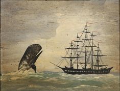 Whale And Ship Painting at PaintingValley.com | Explore collection of ...